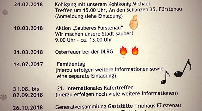 Veranstaltungskalender 2018